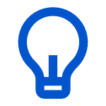 A blue knowledge icon