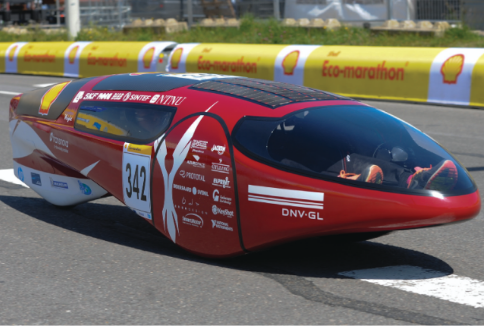 Fuel Fighter's red autonomous Prototype vehicle