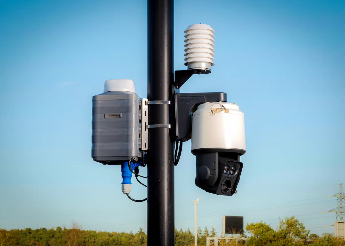 TES Small Blue fixed ANPR and CCTV enforcement camera
