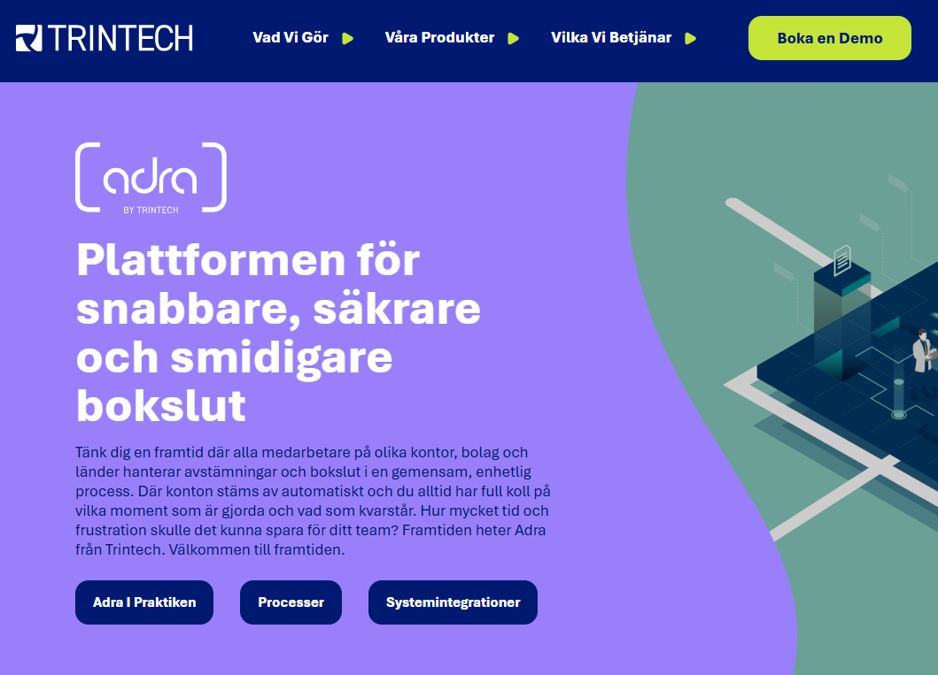 Webb-copy: Relevanta och enhetliga budskap för den svenska marknaden (Trintech)