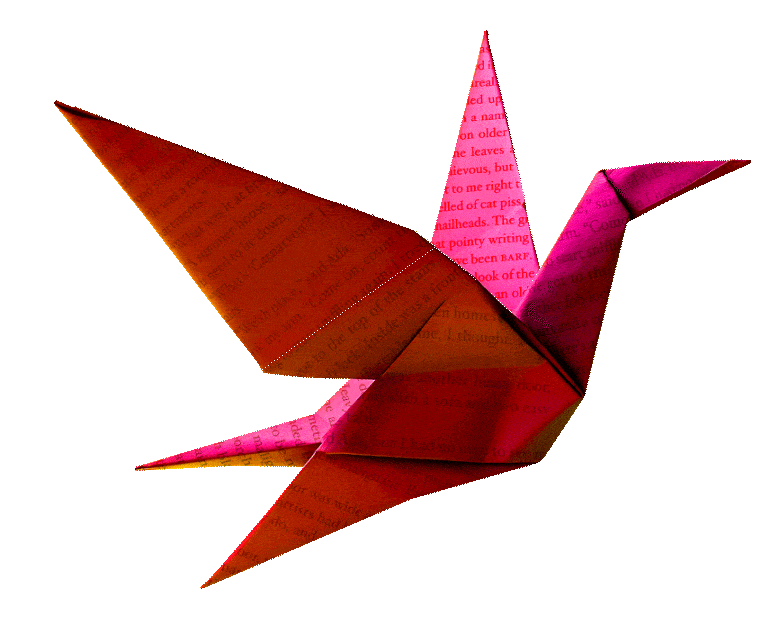 A flying paper crane