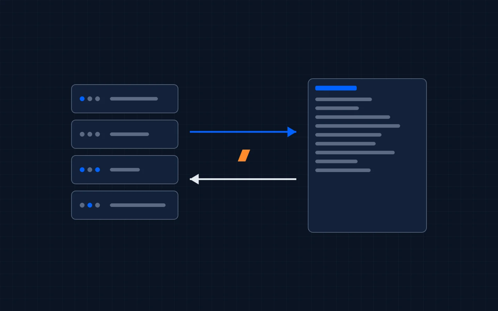 Illustration of an ERP server syncing records with a HubSpot record