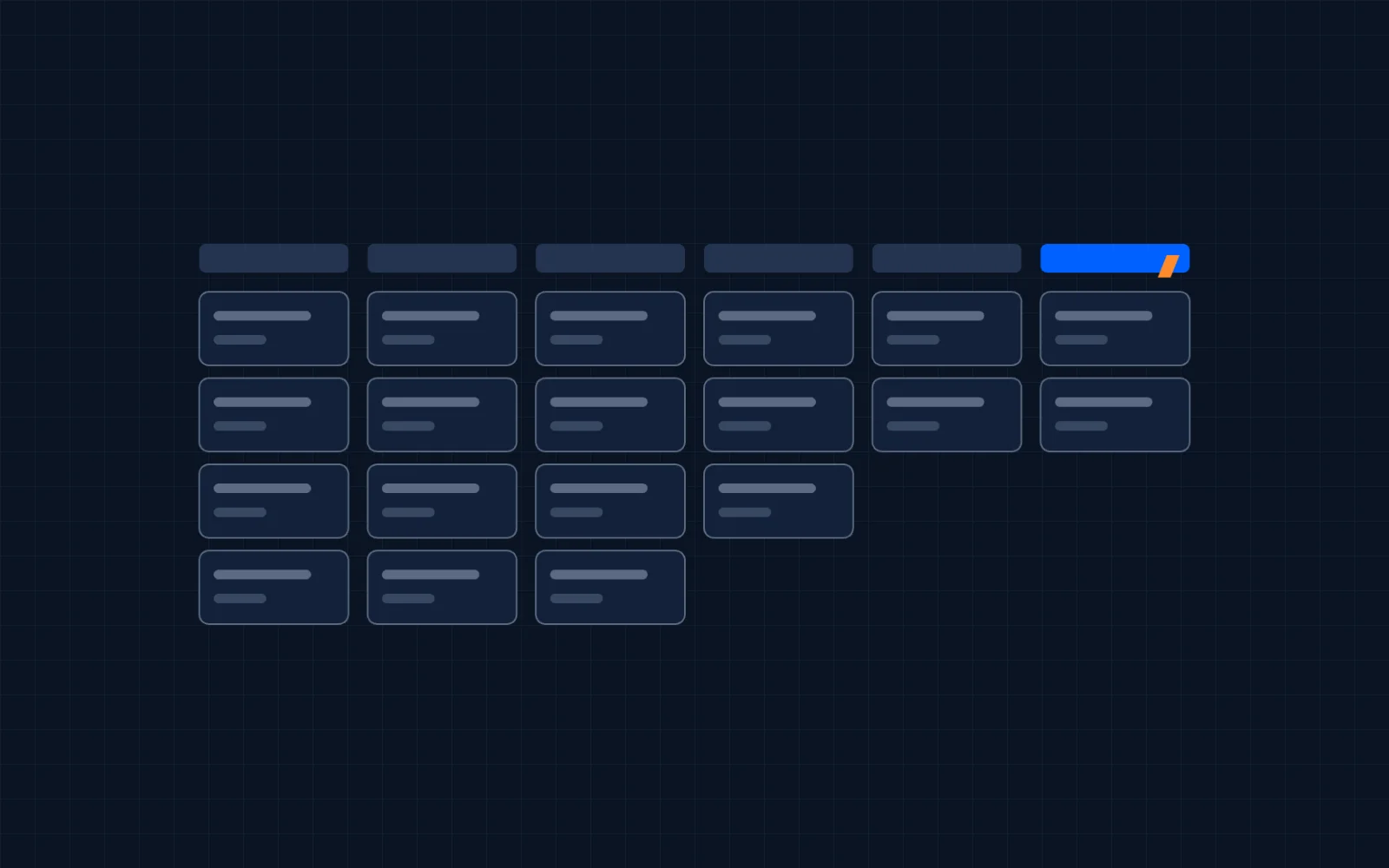 Illustration of a deal pipeline board with stage columns