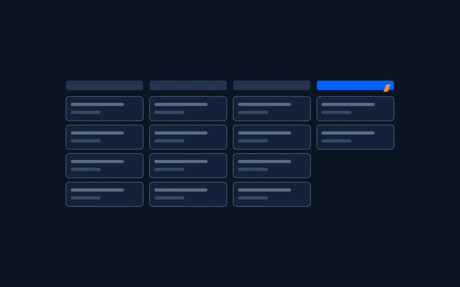 Illustration of a deal pipeline board with stage columns