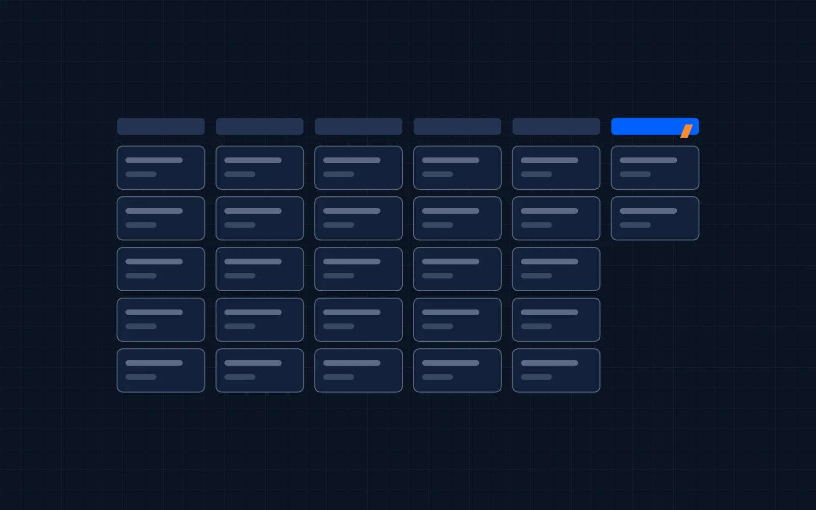 Illustration of a deal pipeline board with stage columns