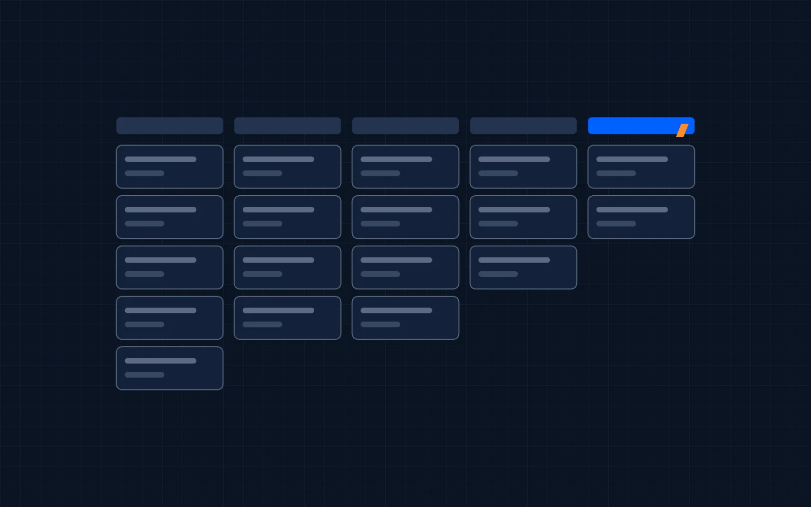 Illustration of a deal pipeline board with stage columns