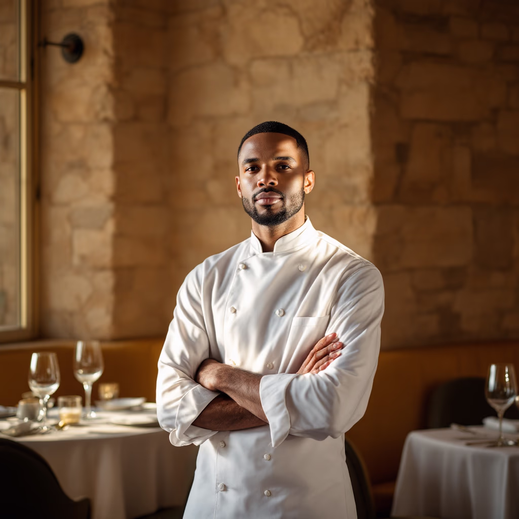 [team] image of team member in chef attire (for a fine dining restaurant)