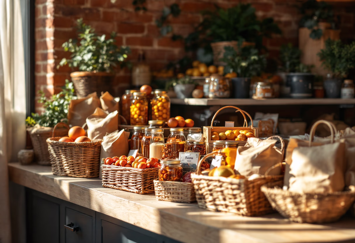 image of packaged goods shelf (for a grocery store)
