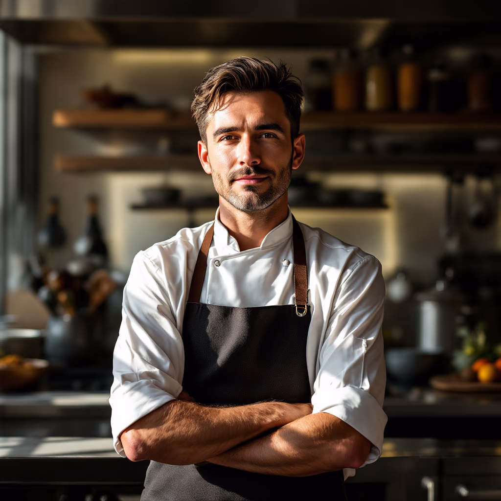 [team] image of team member in chef attire (for a fine dining restaurant)