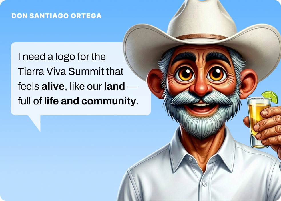 Client Portrait with caption.