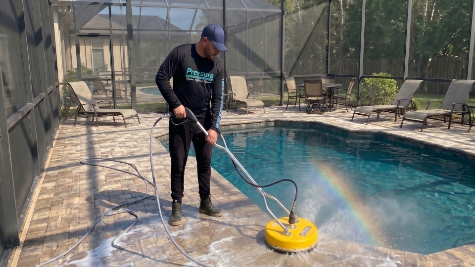 Pressure Washing Clean technician at work in Lutz, FL