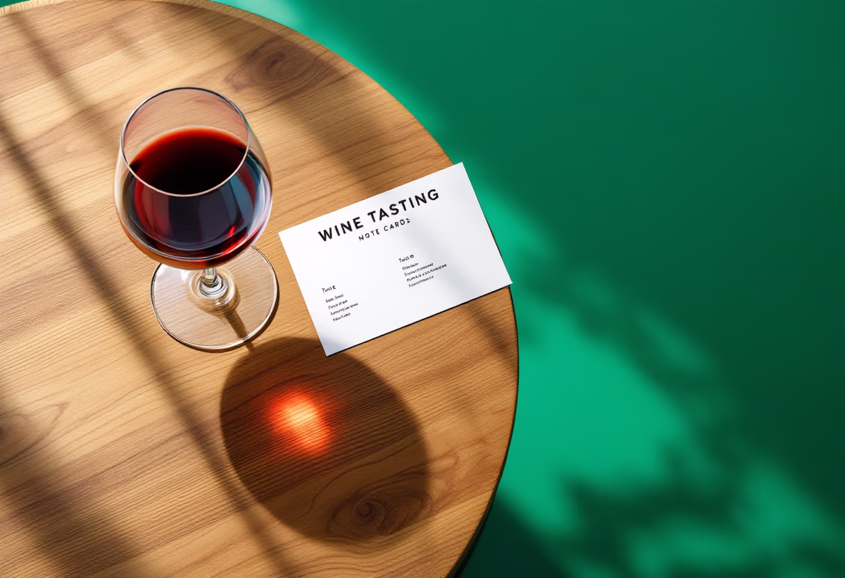 wine tasting notes at a winery