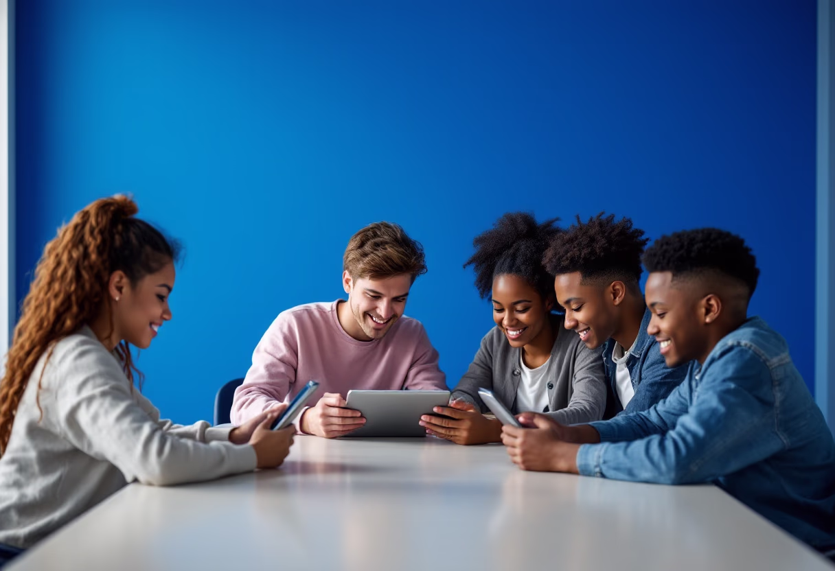 image of students engaging with the software (for a edtech)