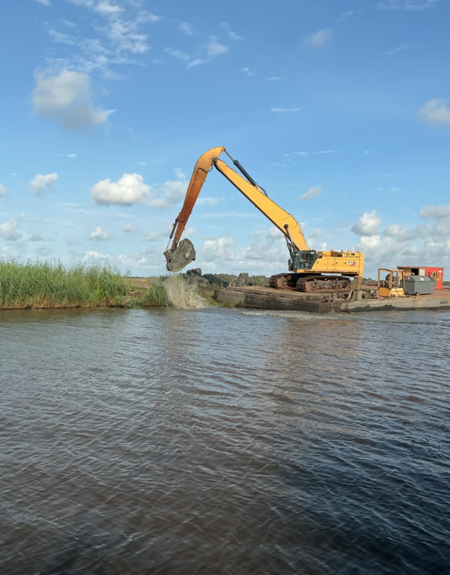 Dredge working on a waterway