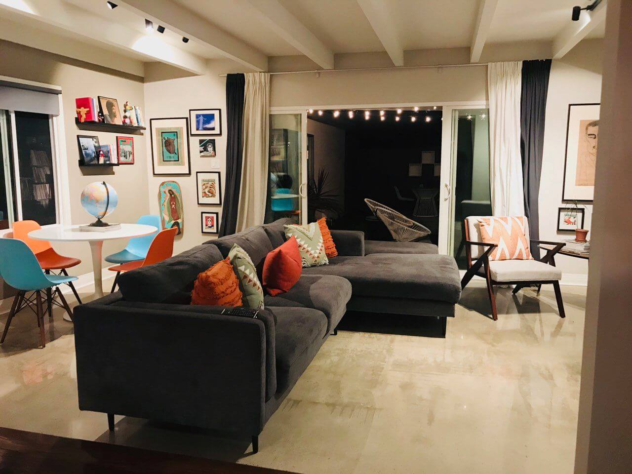 Residential polished concrete flooring
