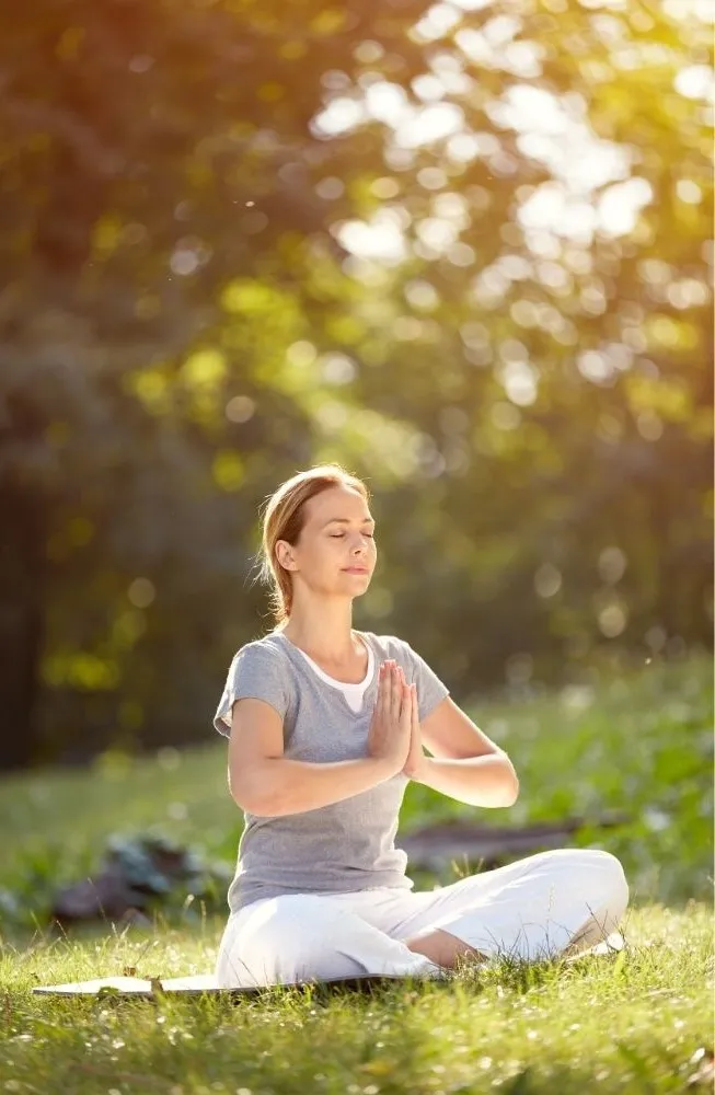 woman doing yoga outdoor