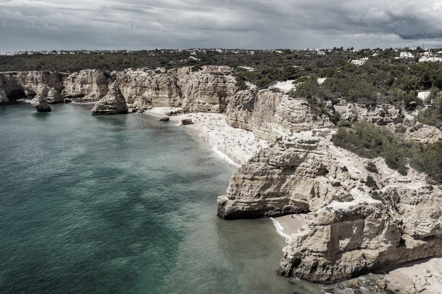 Landscape of a beach in the Albufeira lagoon