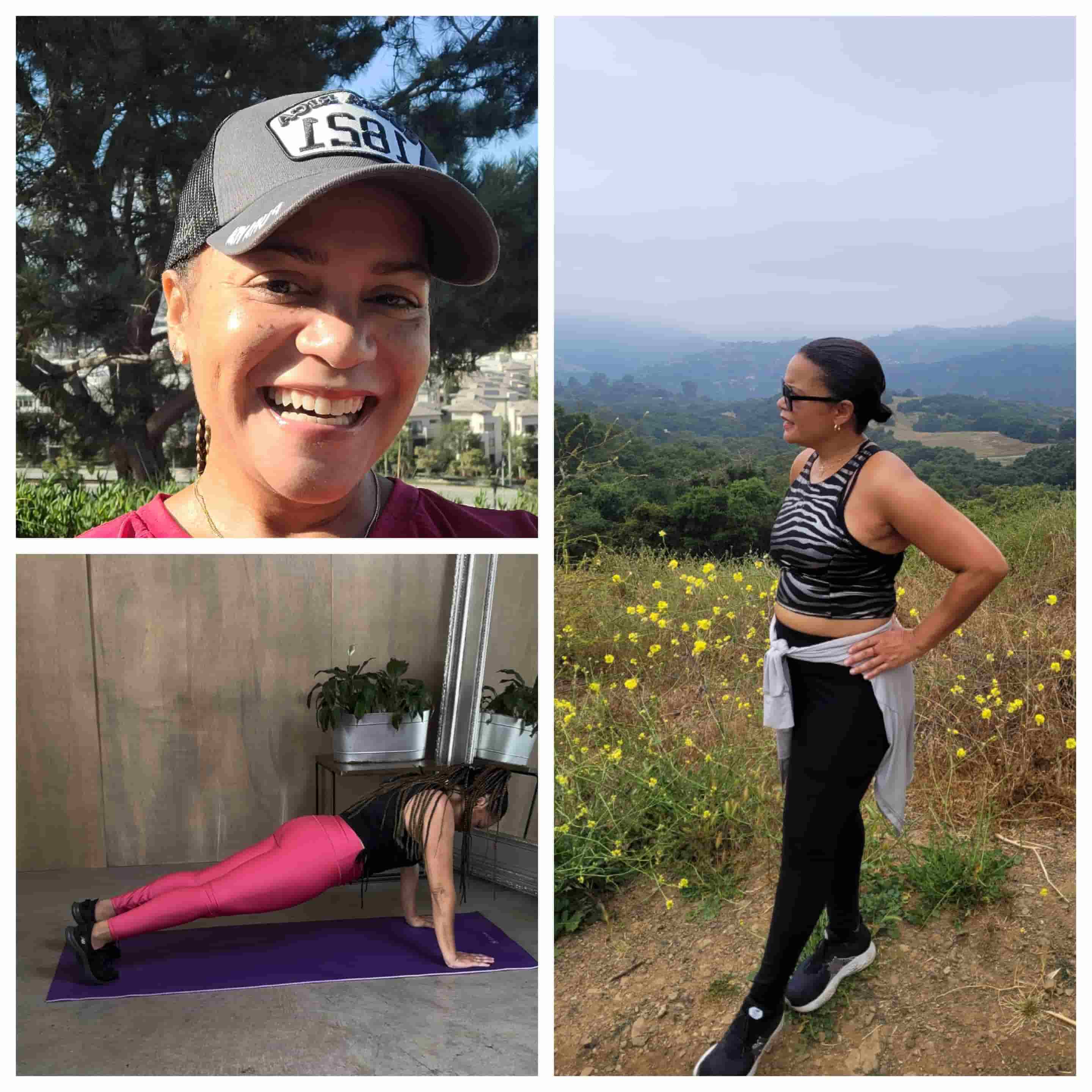 Before and after image showing a Ayanna Sylvey's personal transformation, symbolizing the success and freedom achieved through effort