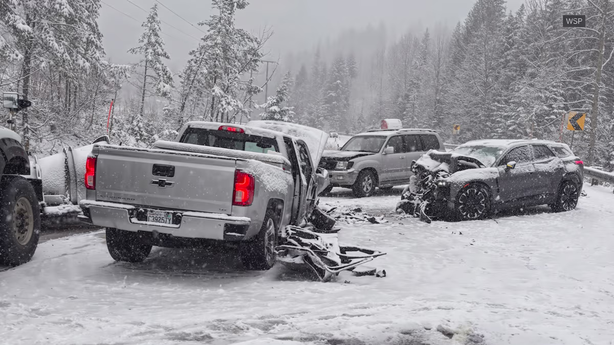 Winter Crash on Icy Road