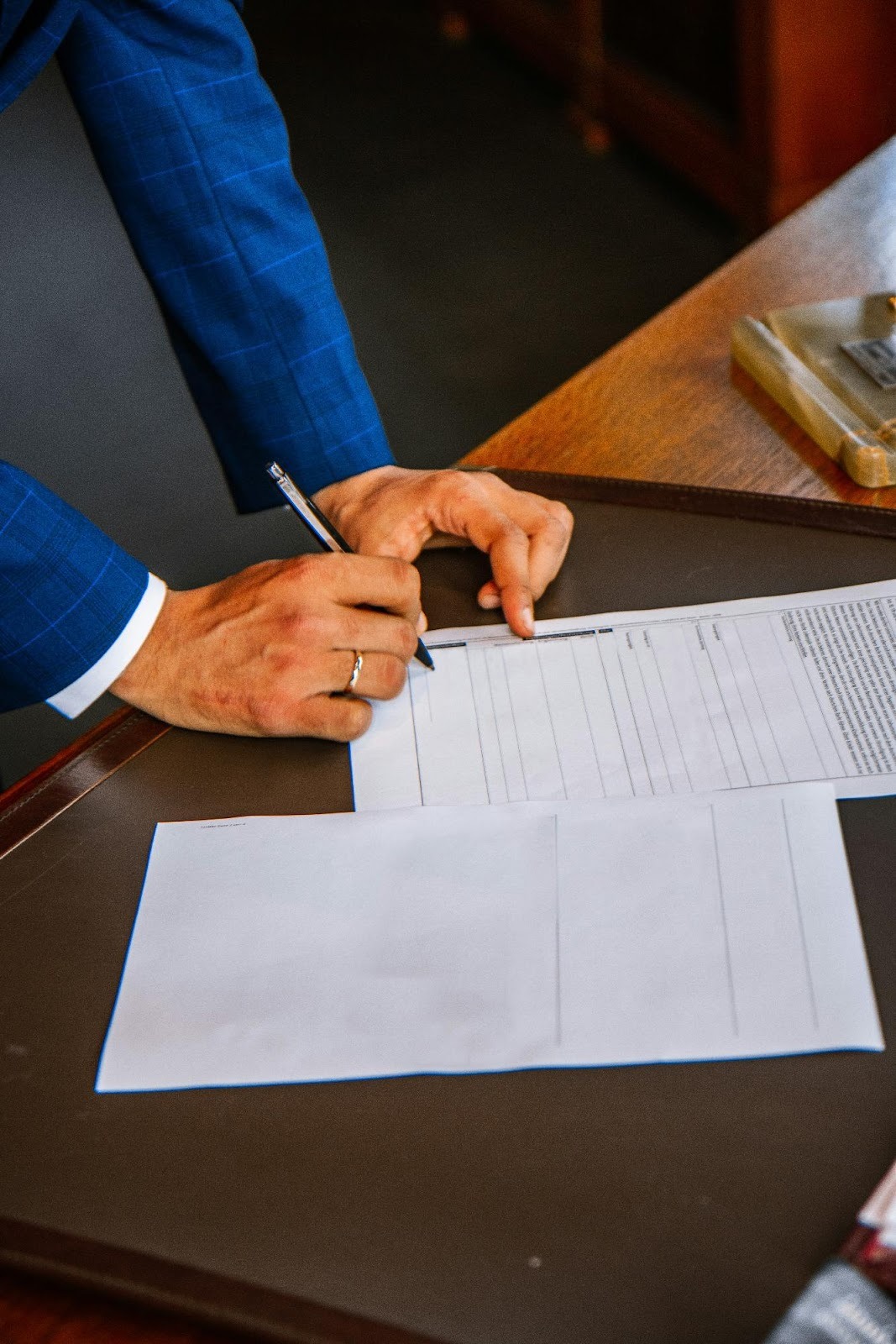 A lawyer reviewing evidence with a client