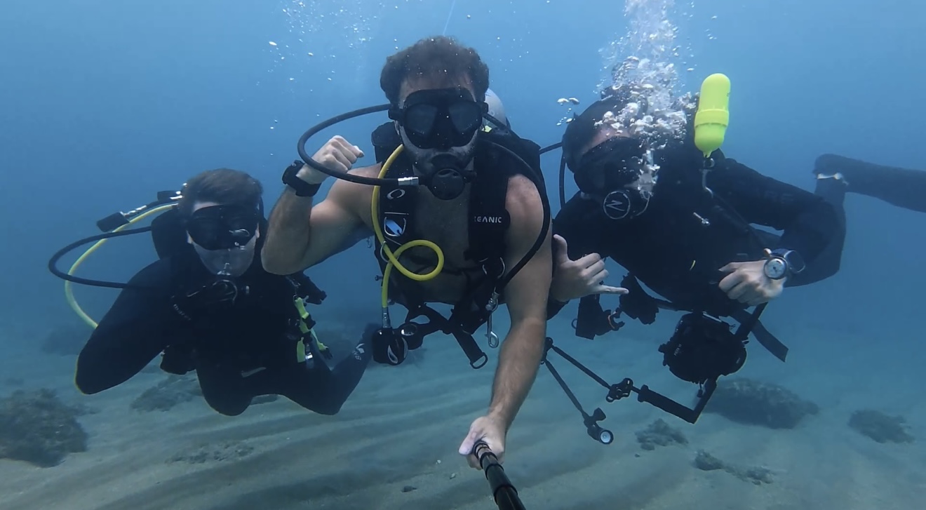 Austin diving with friends