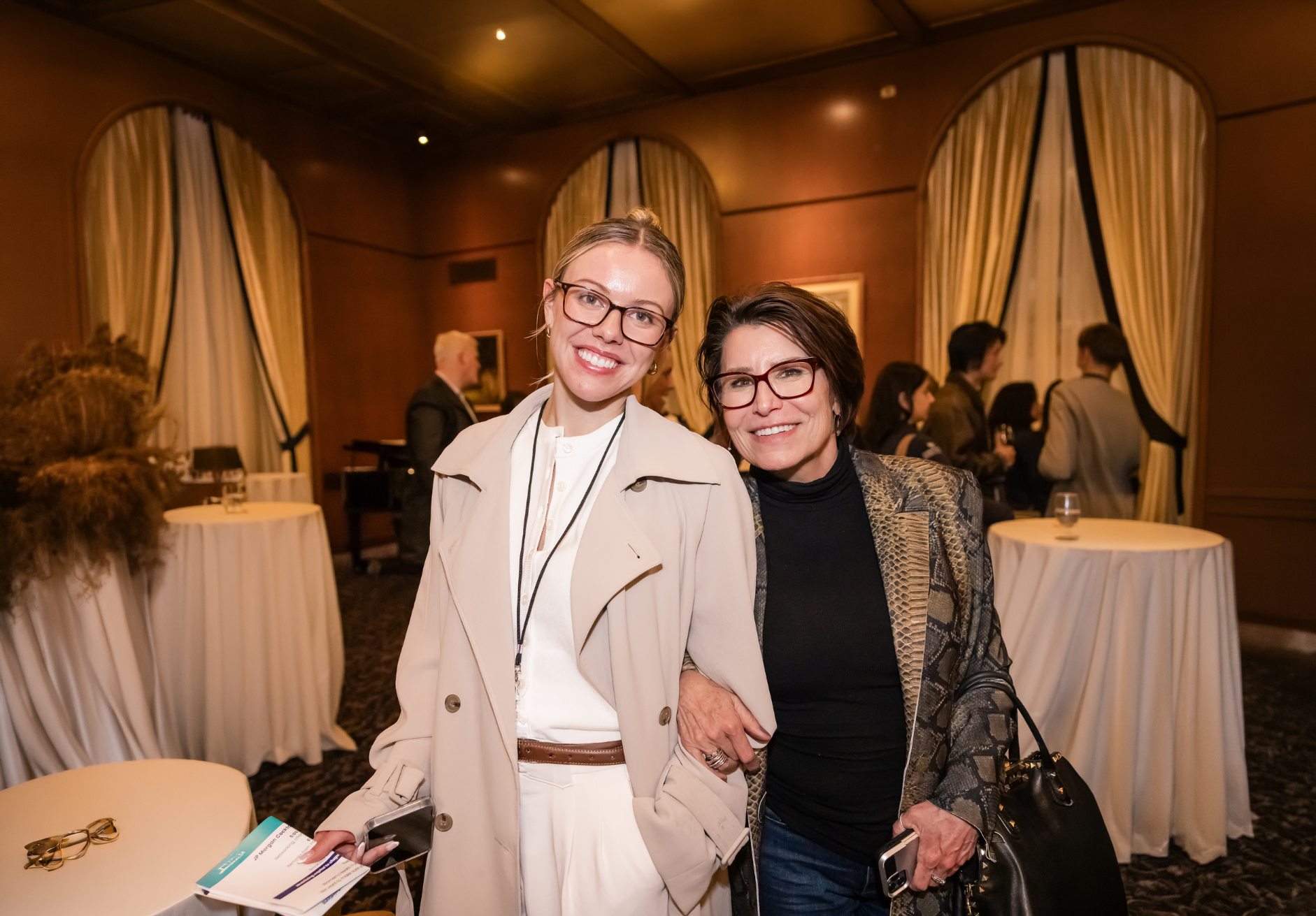 Two professional women in conversation