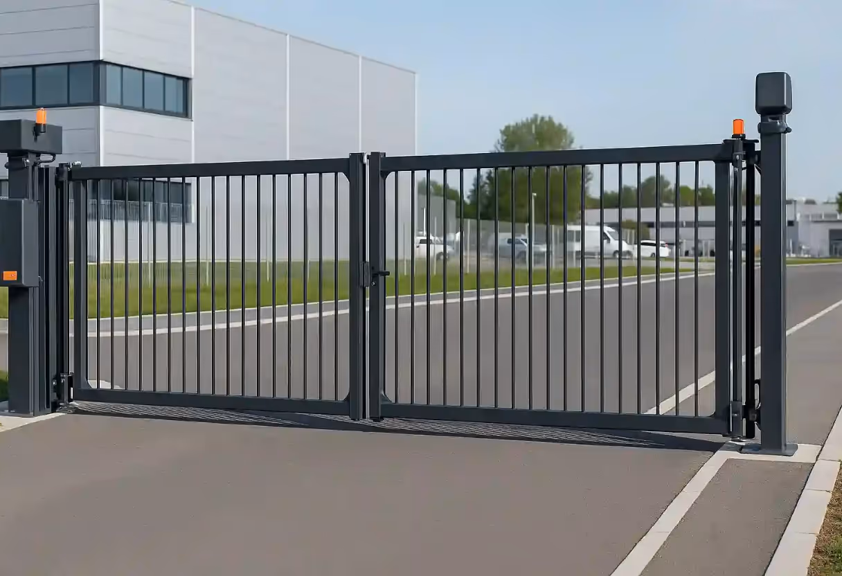 Slagport i metall ved eiendom