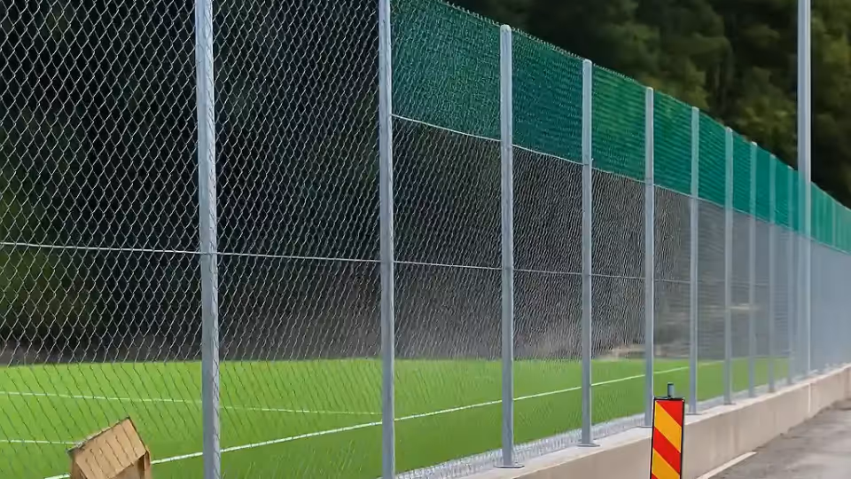 Idrettsgjerde ved fotballbane