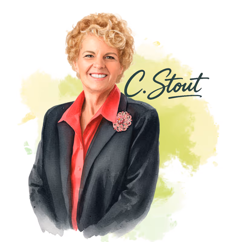 watercolor image of Carol Stout from Winnsboro, TX EDC