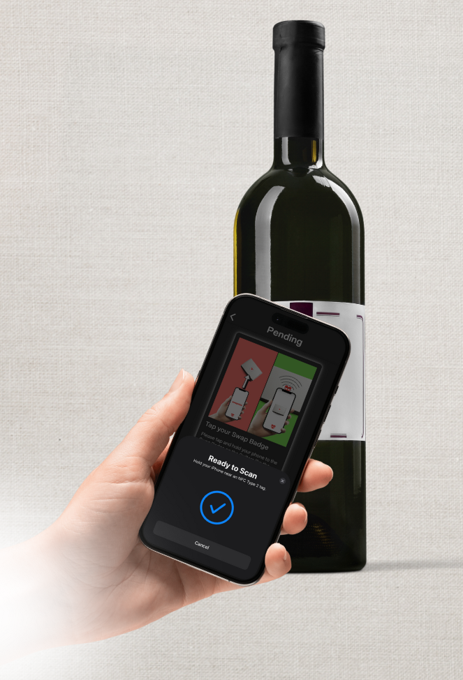 NFC-enabled wine bottle