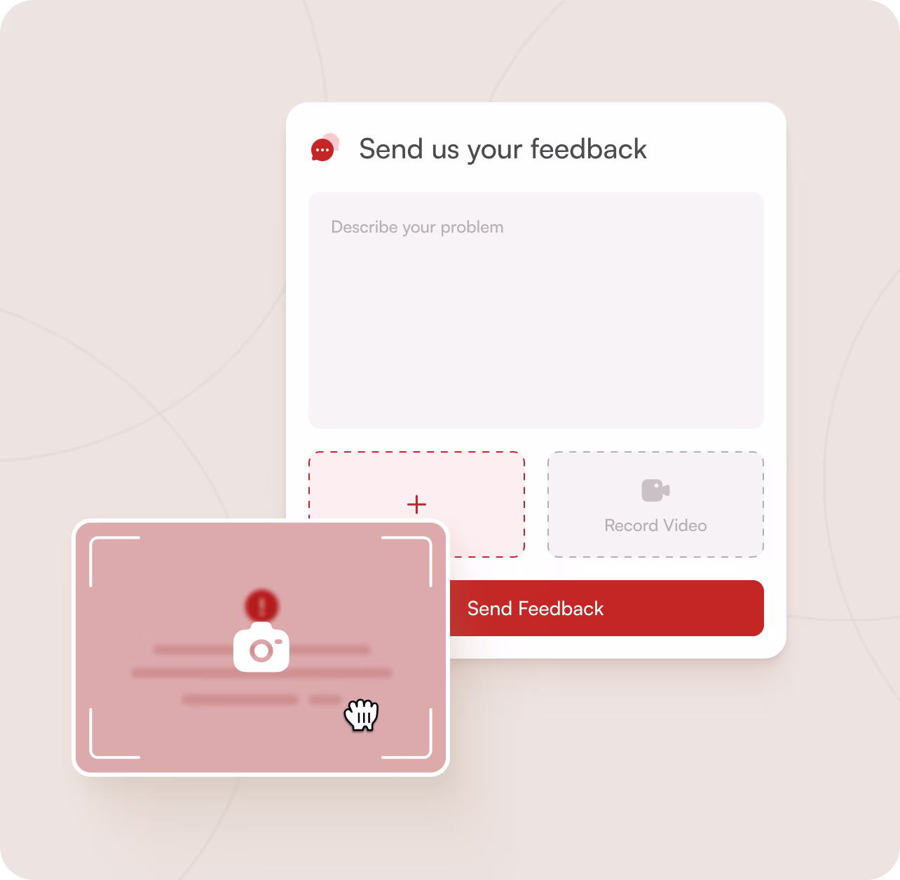 Send screenshot of bug through feedback widget