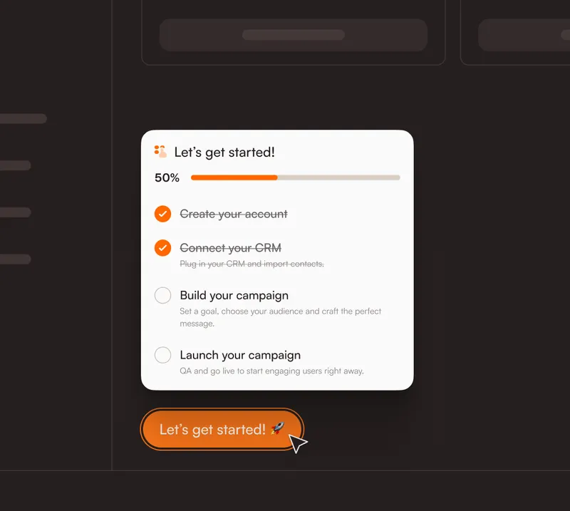 Onboarding checklist widget