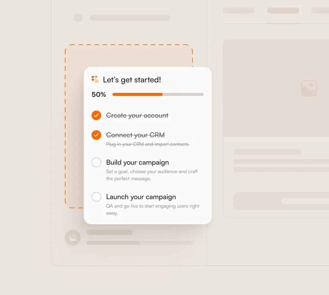 Embedded product onboarding checklist