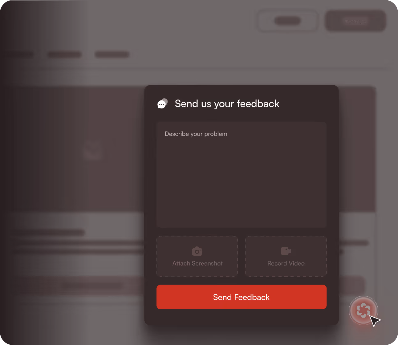 In-app feedback widget