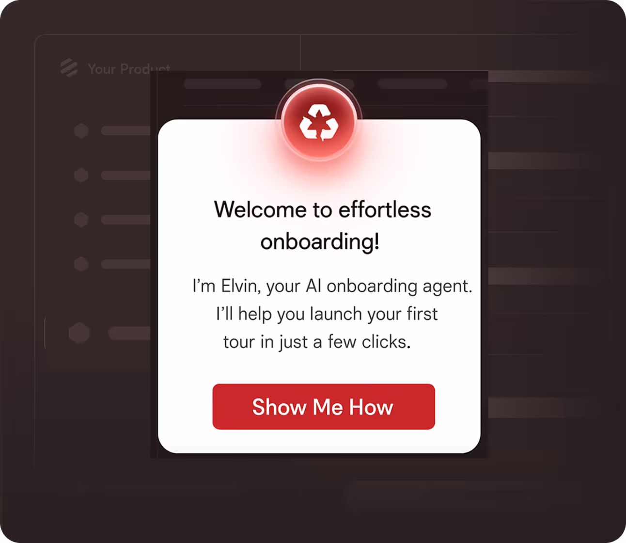 Welcome tour in Flown application
