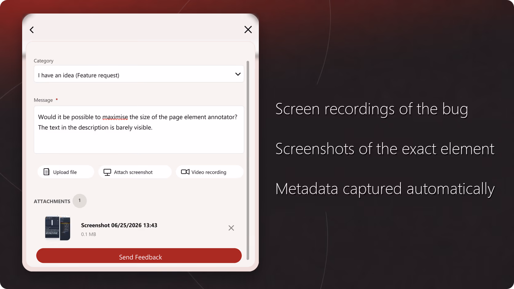 Feedback widget