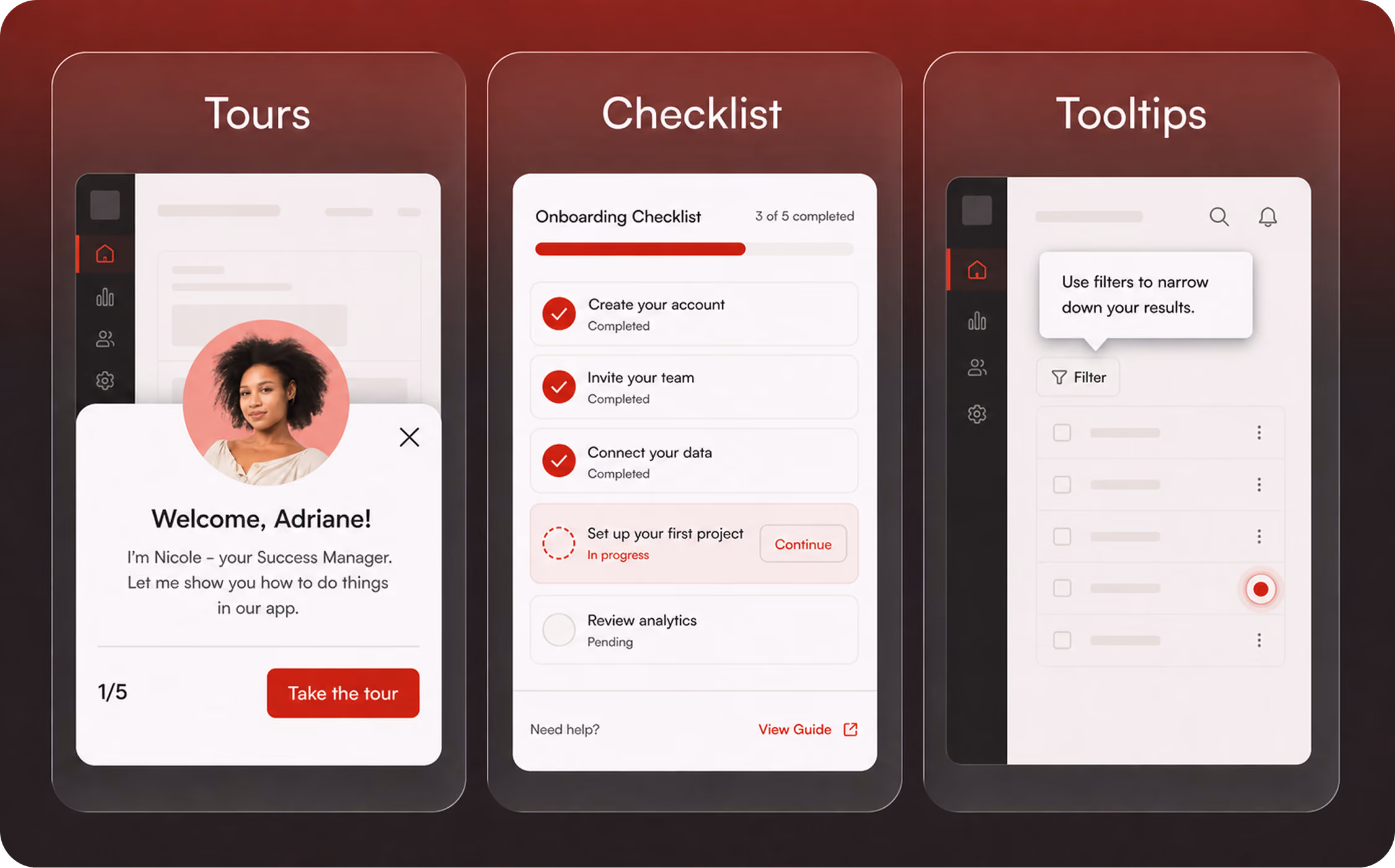 In product onboarding