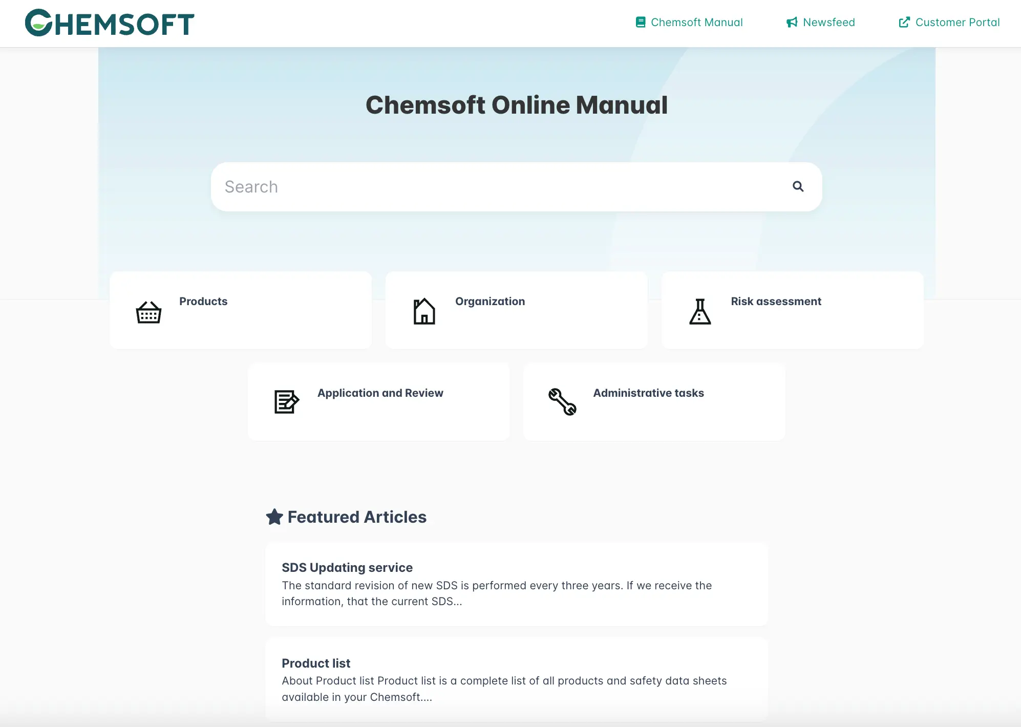 Chemsoft's knowledge base