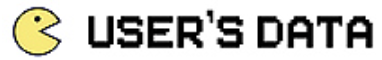 "User's data" text image with pacman cartoon