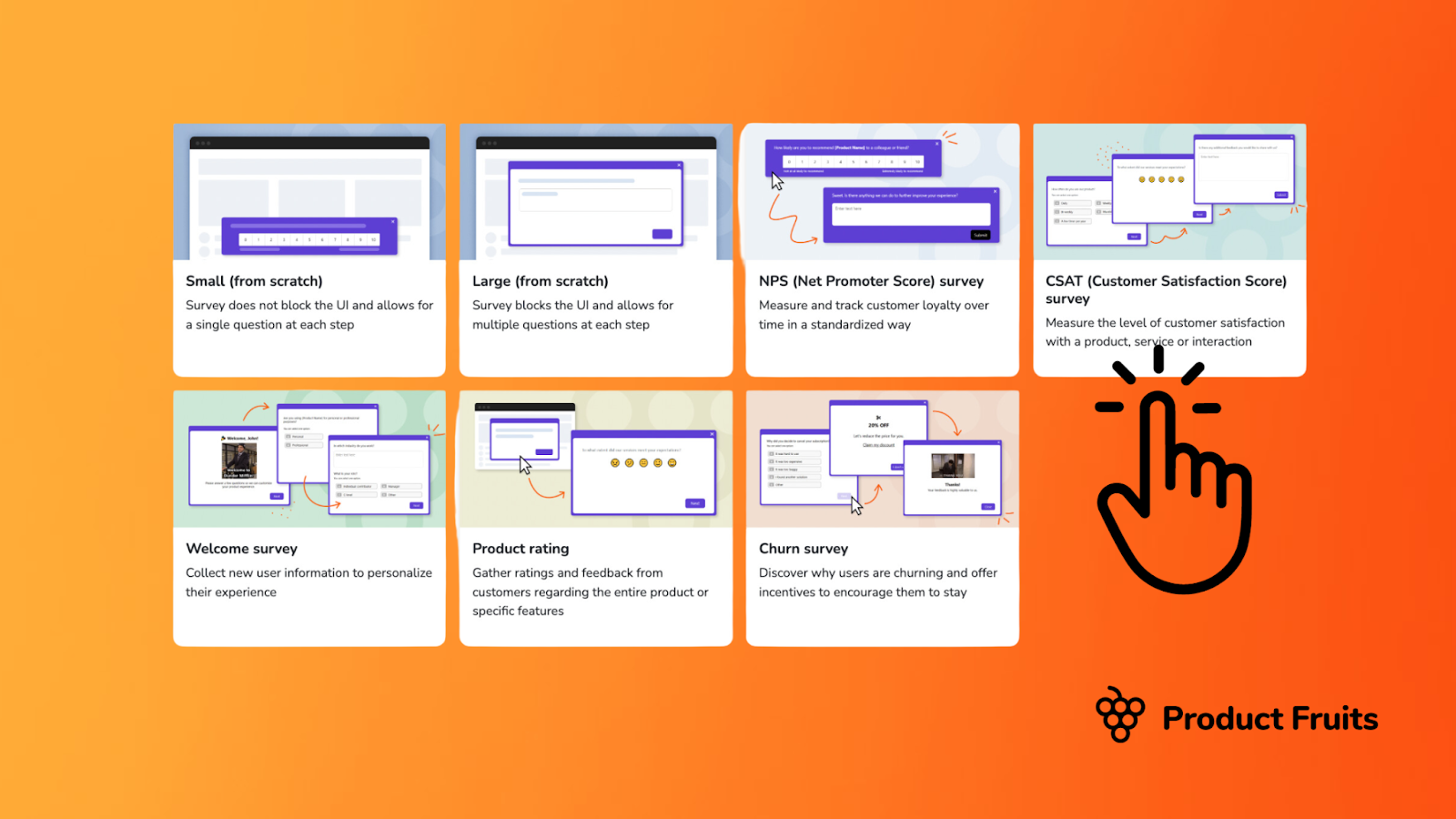 screenshot of porduct fruits survey creation page
