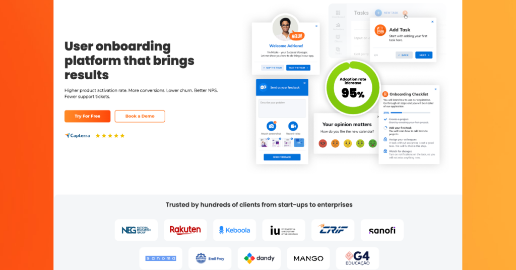Screenshot of Product Fruits home page