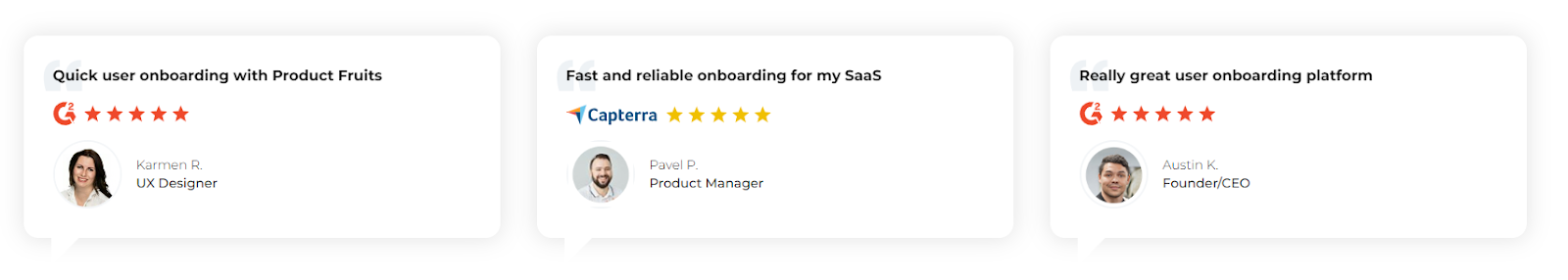 an image of Product Fruit customer testimonials