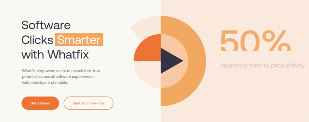 Whatfix homepage screenshot