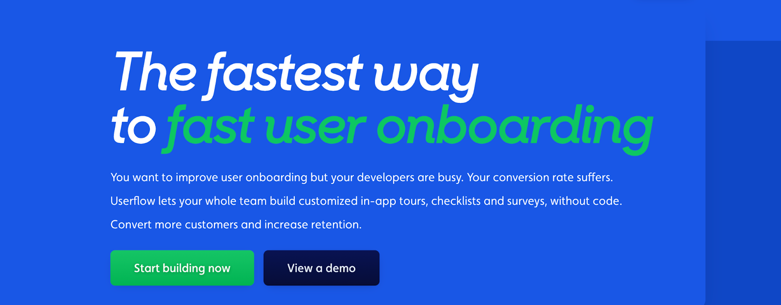 HOmepage screenshot of Userflow
