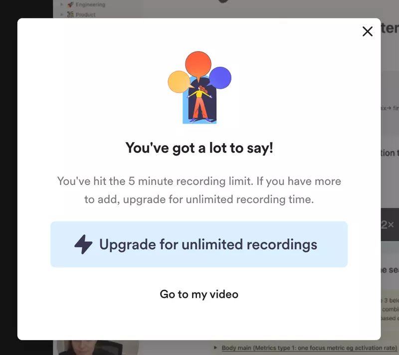 image of Loom upgrade pop-up