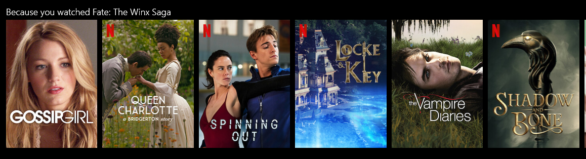 screenshot of Netflix personalization