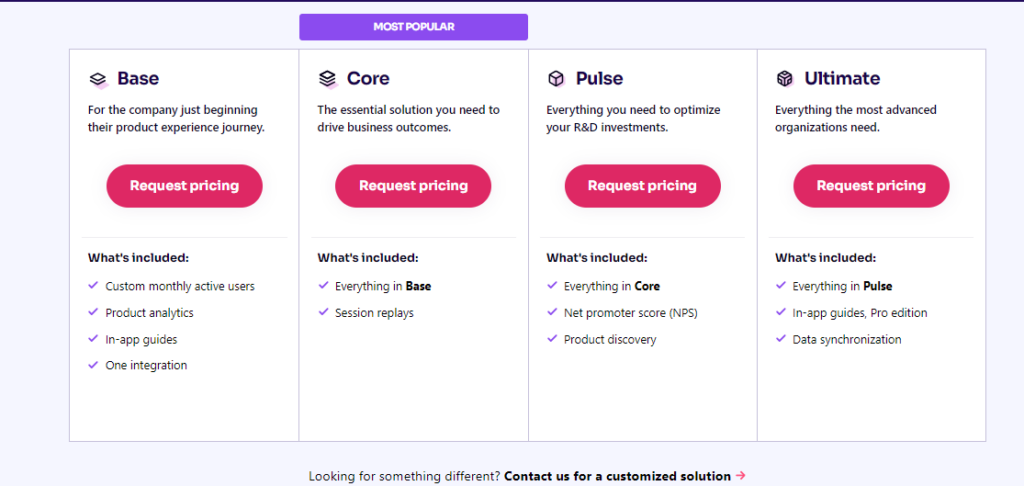 Digital adoption platform Pendo pricing