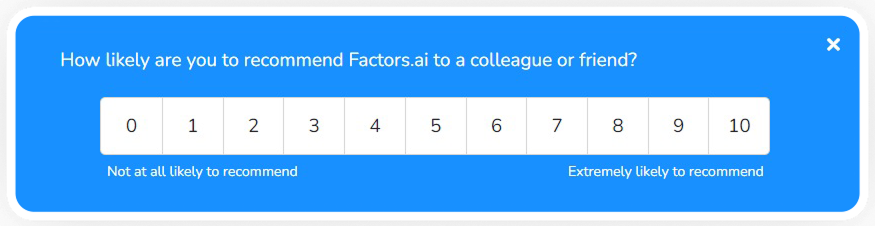 NPS questions in Factors.ai