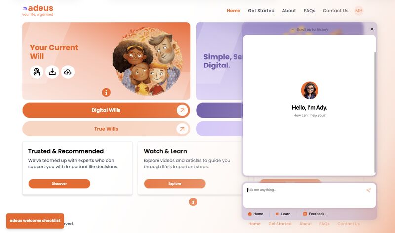 Ady copilot styled to blend into the UI