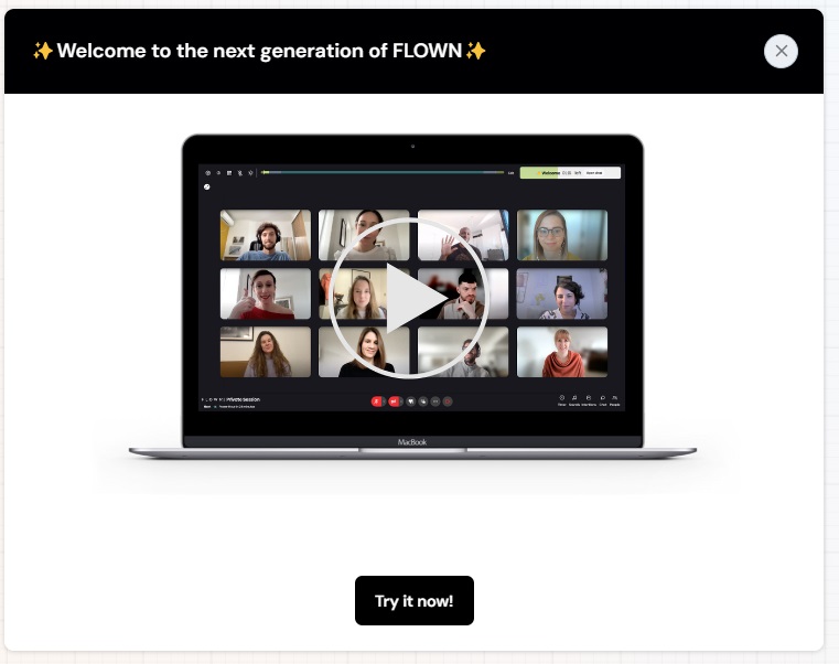 Flow in-product pop-up